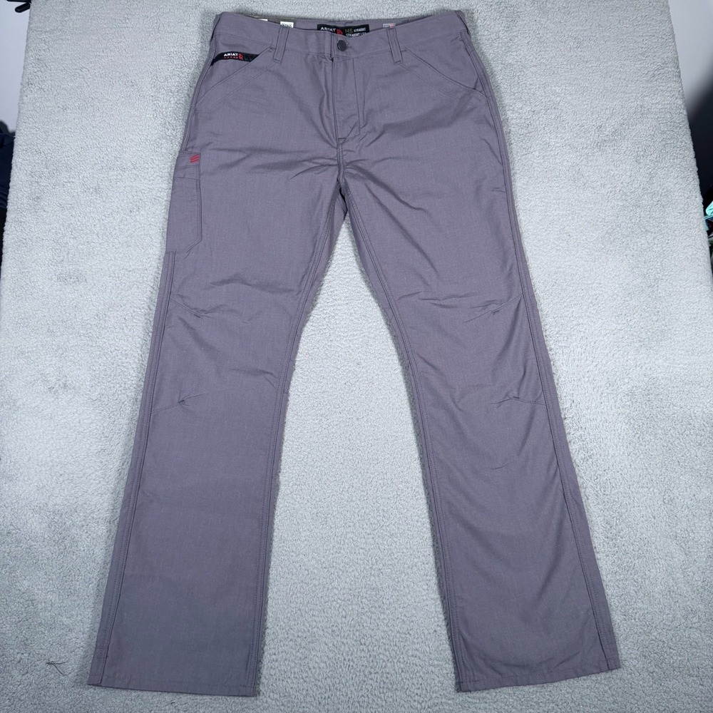 Ariat Pants Mens 35x34 Gray M5 Straight FR Flame Resistant GlenGuard Work New